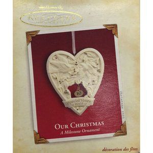 2005 Hallmark Keepsake Ornament Our Christmas Milestone Anniversary w/ Card NOS
